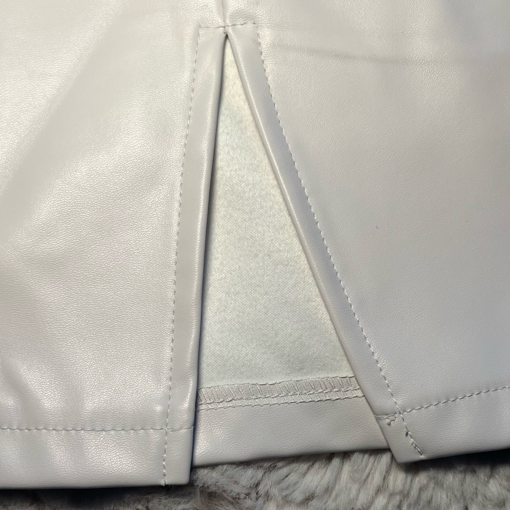 White Faux Leather Skirt - Picture 2 of 6